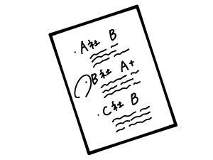 複数社を比較してB社に印をつけたイラスト