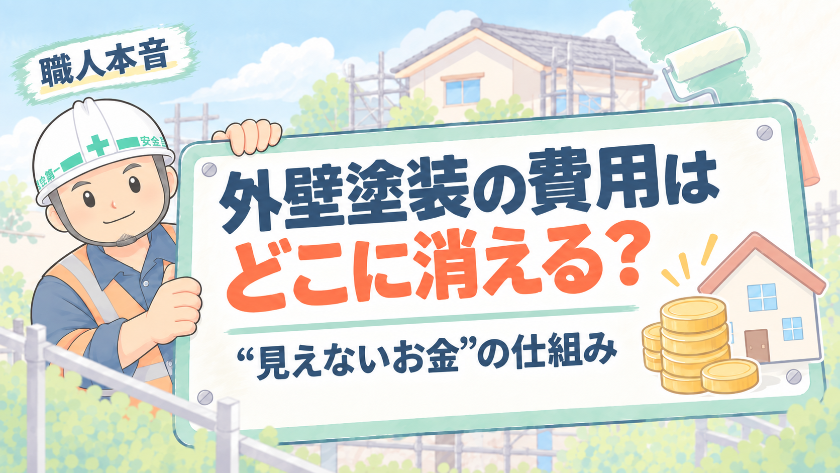 外壁塗装の費用と見えないお金の仕組みを解説するアイキャッチ画像