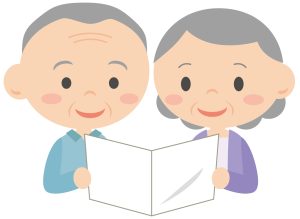 外壁塗装の契約書や見積書を確認して安心している夫婦のイラスト