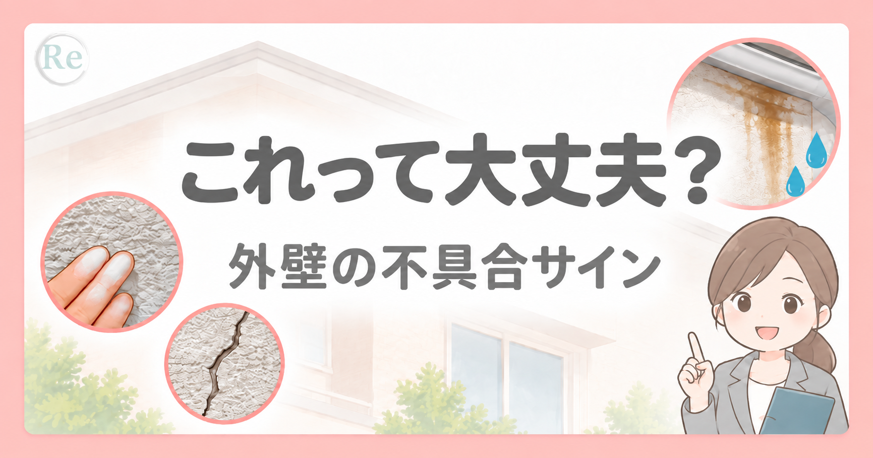 外壁の不具合サインを解説する画像