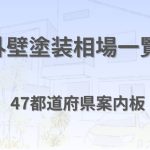 外壁塗装相場一覧と47都道府県案内板を示すページのアイキャッチ画像