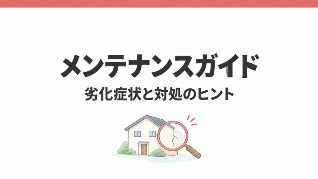 メンテナンスガイド：劣化症状と対処のヒント。