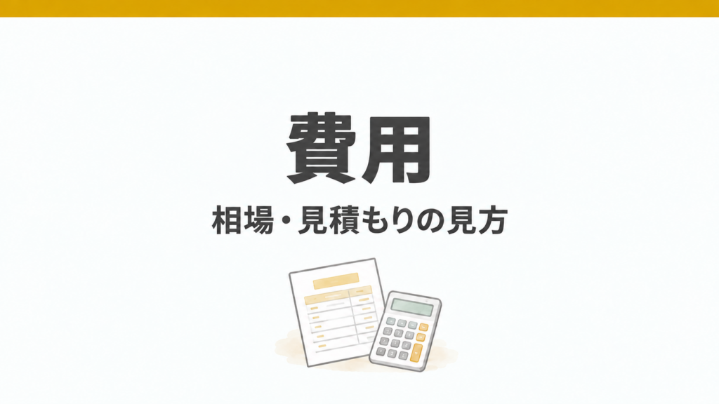 費用：相場・見積もりの見方。